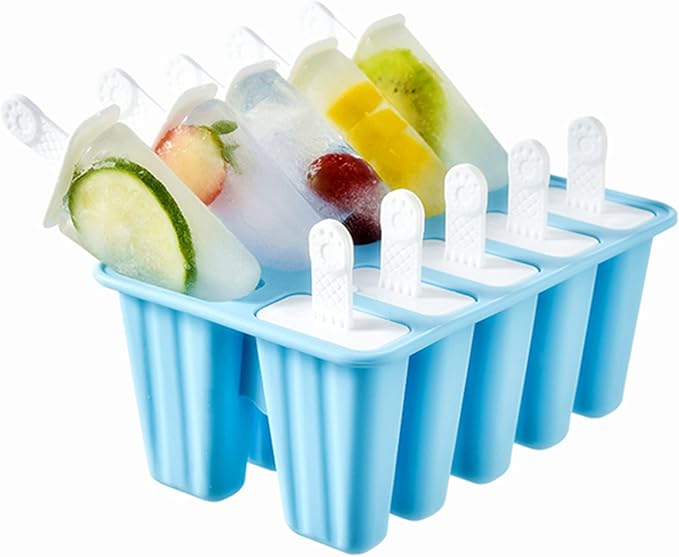 Popsicle Molds 10 Pieces Silicone Ice Pop Models Popsicle Models Reusable Easy - Image 2