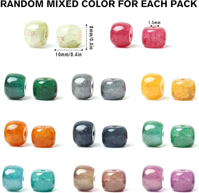 200PCS Natural Stone Beads Flat Agate Spacer Beads Bulk - Image 2