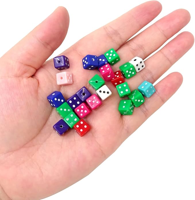 Honbay 200PCS Acrylic Dice Beads Multicolor Cube Loose Beads White Dots DIY - Image 6