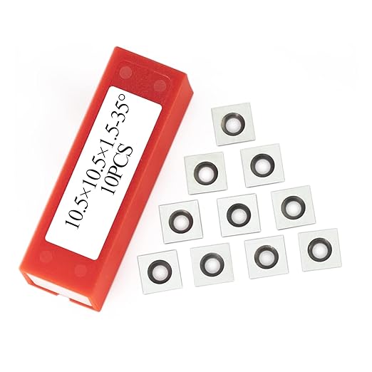 10.5mm Square Carbide Inserts Cutters Tungsten Carbide Reversible Blades Replacement Knives 10.5×10.5×1.5mm-35° for Woodworking Spiral/Helical Planer Cutter Head or Wood Turning Lathe Tools 10 Pcs