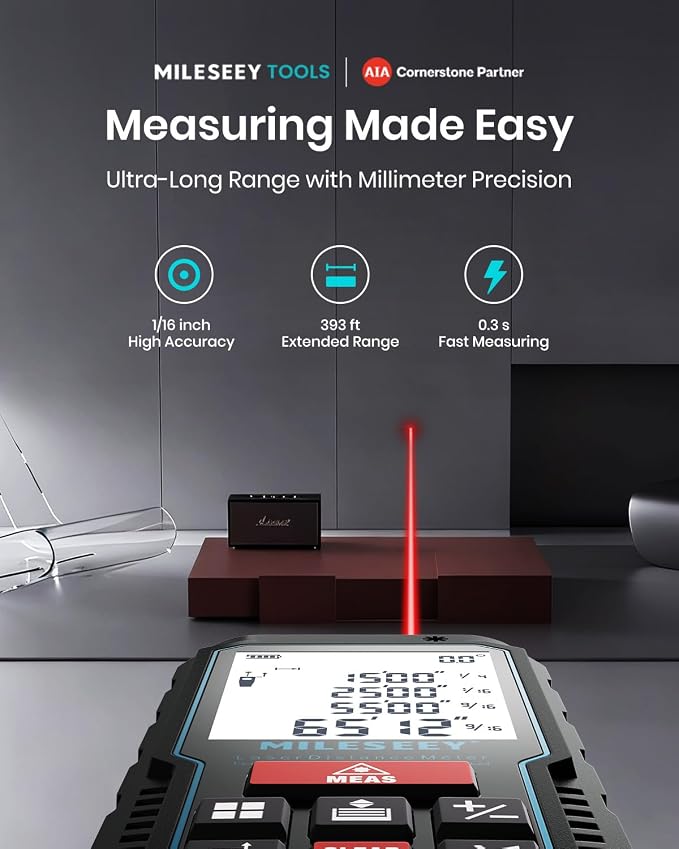 Laser Measure Device, MiLESEEY 393ft Digital Laser Tape Measure - Image 2