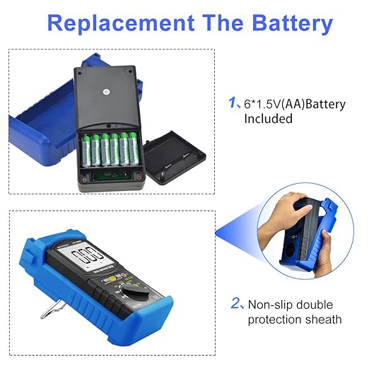 Digital Insulation Resistance Tester, AP-6688B Auto Range Megohmmeter 1999 Counts LCD Display 500/1000/2500/5000V Voltage,1MΩ~200GΩ Resistance Testing with Data Hold Backlit for Motor Cables Switches