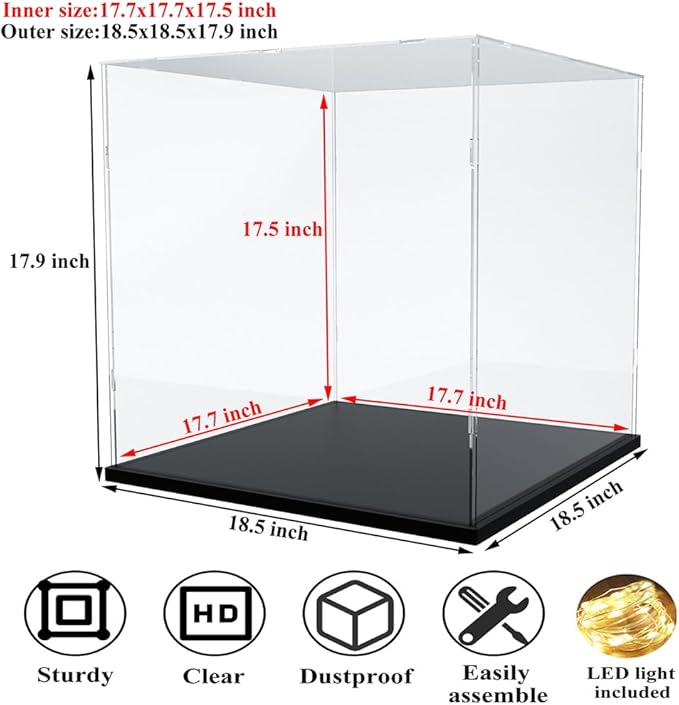 DuvinDD Acrylic Display Case for Collectibles Large Clear Lego Display Case - Image 5