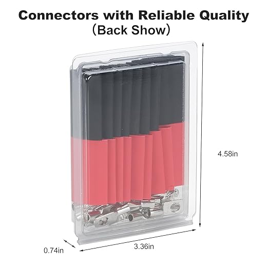 Thick Copper Electric Wire Lugs,20Pcs Tinned Copper Gauge 12-10Awg-1/4(M6) Ring Heavy Duty Battery Cable Lugs Ends Ring Terminals Connectors with 20Pcs 3:1 Heat Shrink Tubing Assortment Kit