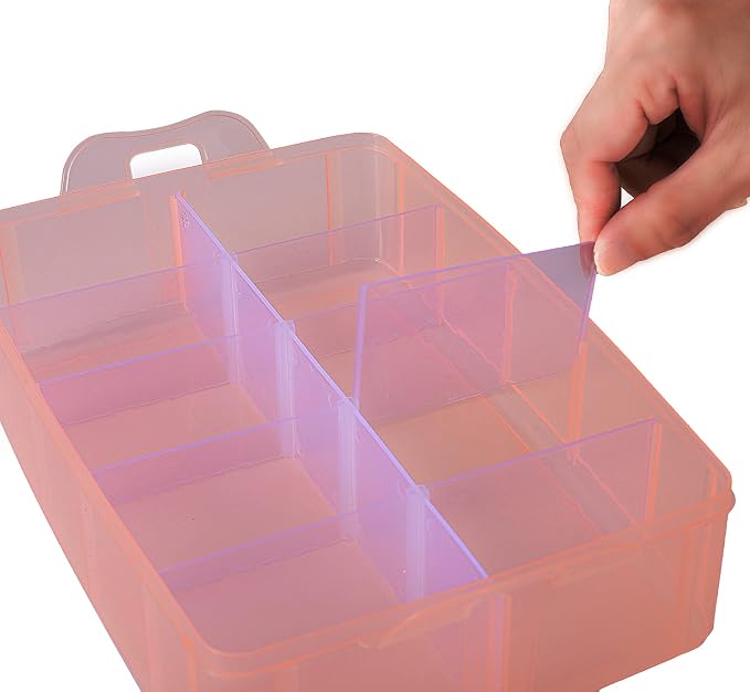 Sooyee Craft Storage Organizer, 3-Tier Plastic Sewing Box - Image 5