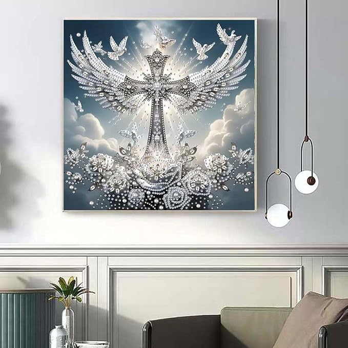 OJTOYART Cross-Angel Wings 5D Diamond Painting Kits - Image 4