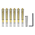 6PCS Pilot Drill Bits Set with Titanium -Plated, 1 Extra Spring and Wrench, Replacement Central Drill Bits for Hole Saw, Ideal for Steel, Metal etc.