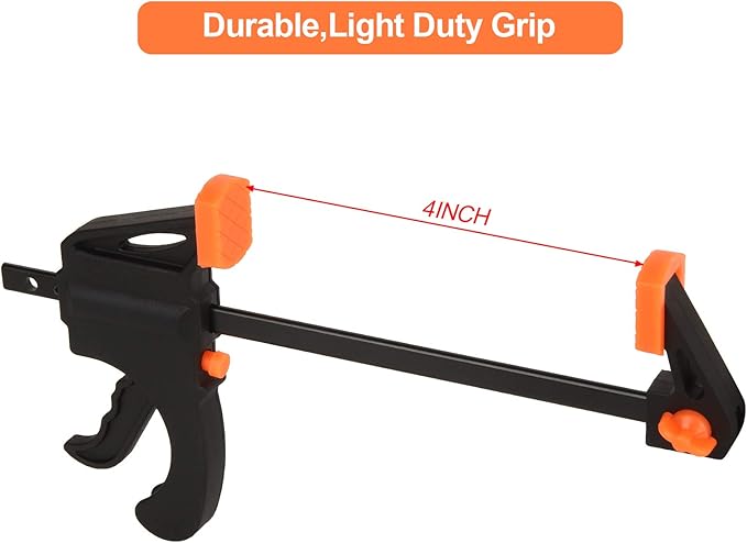 4 Inch Bar Clamps for Woodworking, 8 Pack Quick Grip Clamps Trigger Clamp One Handed Ratchet Clamp, Mini Small Bar Clamp for Craft