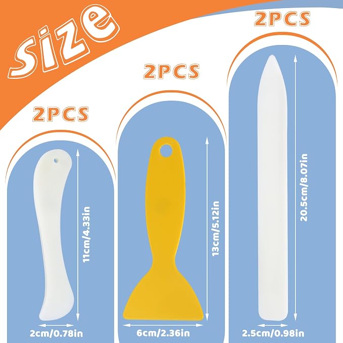 WONVOC 6 pcs Bone Folders, Crease Makers, Scoring Tool, Plastic Bone Folder - Image 2