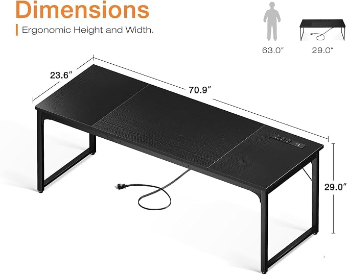 Coleshome 71 Inch Computer Desk - Image 3