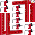 Fivepears 4 Pack 90 degree positioning square clamps set for woodworking, 5.5" x 5.5"(14 x 14cm) aluminum precision right angle corner clamp for square picture frame tool box cabinet drawer and wood