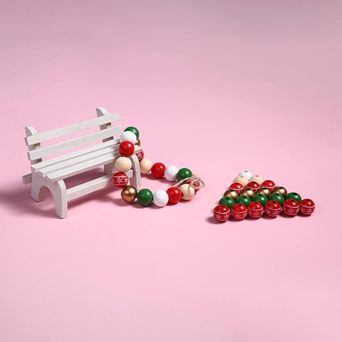 240PCS Colorful Round Wooden Christmas Beads - Image 3