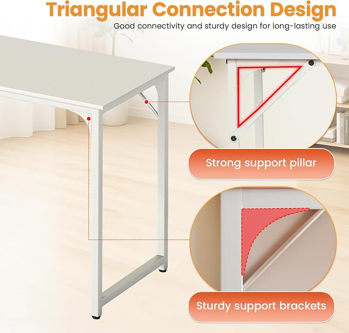 PayLessHere | 32 Inch Computer Desk | White | Office Desk - Image 4
