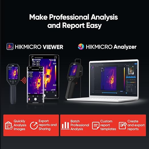 HIKMICRO B20 Thermal Imaging Camera with 2MP Visual Camera, Thermal Camera 256 x 192 IR Resolution, 25 Hz Refresh Rate, 3.2" LCD Screen, Full Screen Measurement Thermal Scanner with WiFi, -4~1022°F