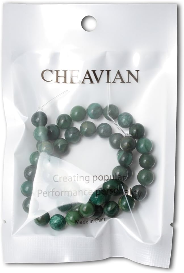 45PCS 8mm Natural Verdite Stone African Jade Gemstone Round Loose Beads - Image 5