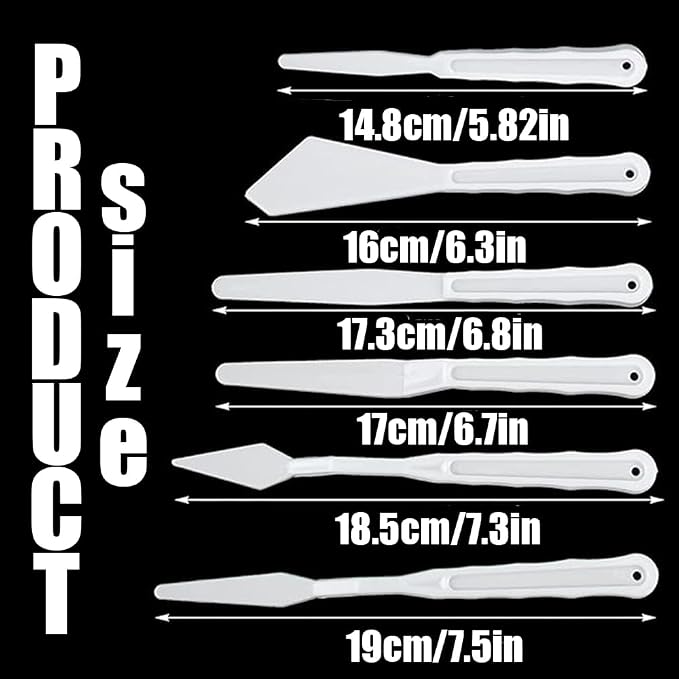 5 Sets 30Pcs Plastic Spatula Palette Knives, Palette Knife Set Thin and - Image 2