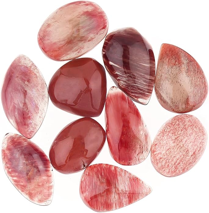 10pcs, Natural Gemstone Cabochon, Wholesale Assorted Flatback Crystals by CRYSTALINES