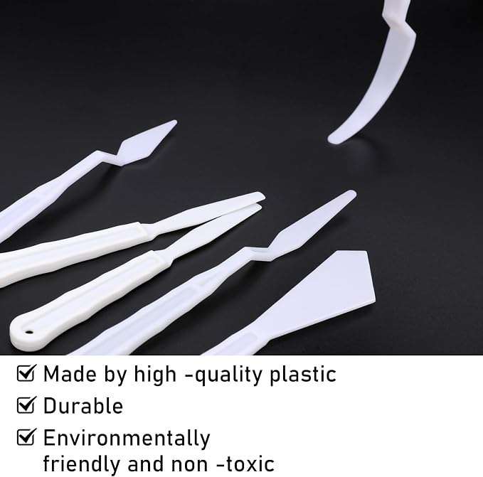 30Pcs Plastic Spatula Palette Knives Set, Pallete Knife Thin and Flexible Art - Image 4