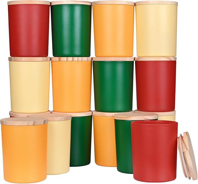 SHOWIN Thick Candle Jars for Making Candles 16 Pcs, 7 OZ Empty Jars by Showin