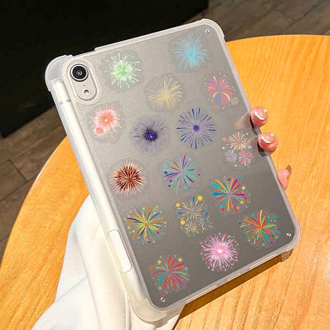 50 Pcs Fireworks Scrapbook Stickers – Waterproof Clear Aesthetic Stickers - Image 7