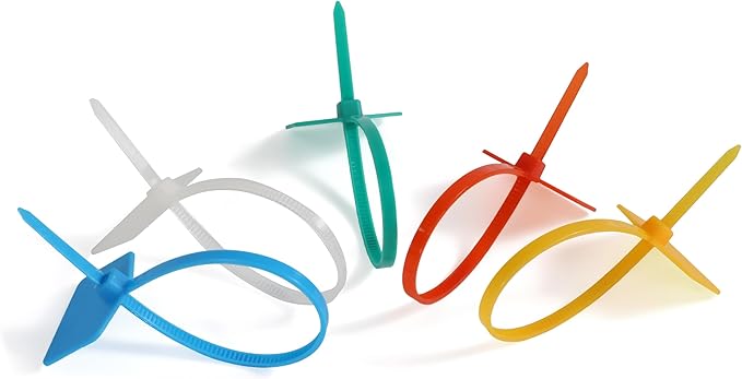 6 in Marker Nylon Cable Ties, Plastic Water Proof Tags, Self-Locking Written-on Cable Marker, Security Seals Label for Cabling, Wire Marking Label, Shipping Hanging Tags - White/ 100pcs