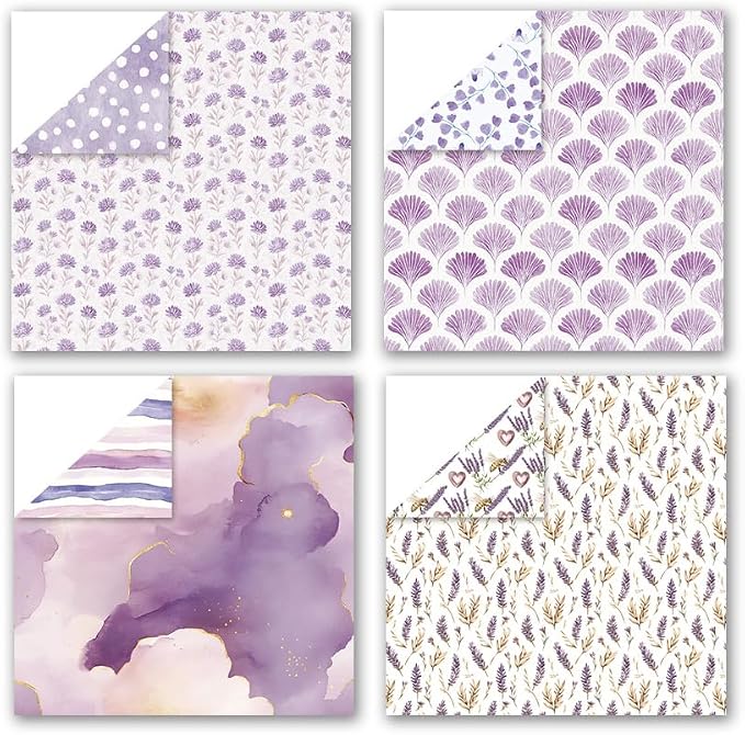 Scrapbook Paper & Scrapbooking Supplies, Lavender 6x6 Double-Sided Patterned - Image 5