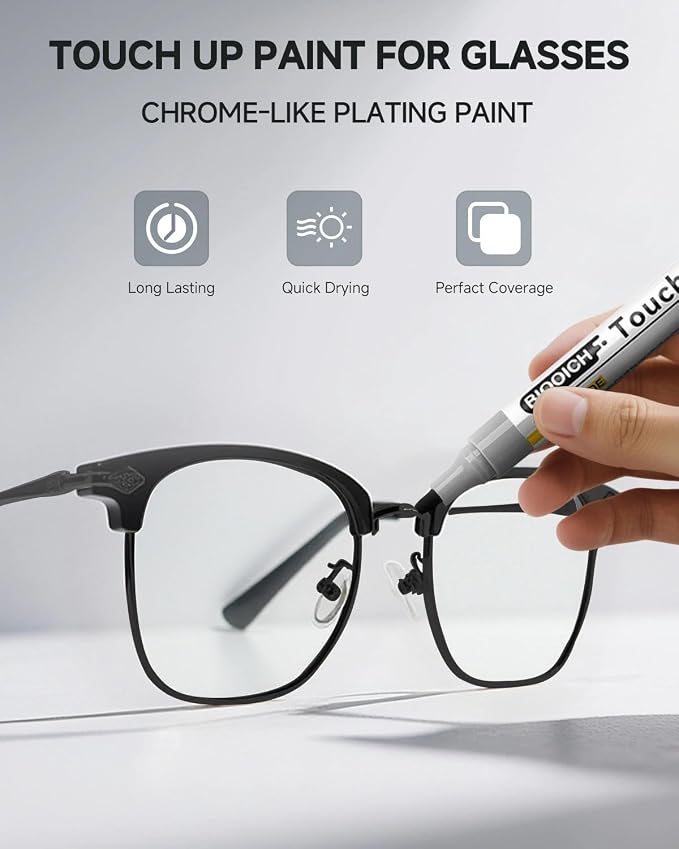 Matte Black Eyeglass Frame Touch Up Paint Pen, All-in-One Touch Up Kit - Image 2