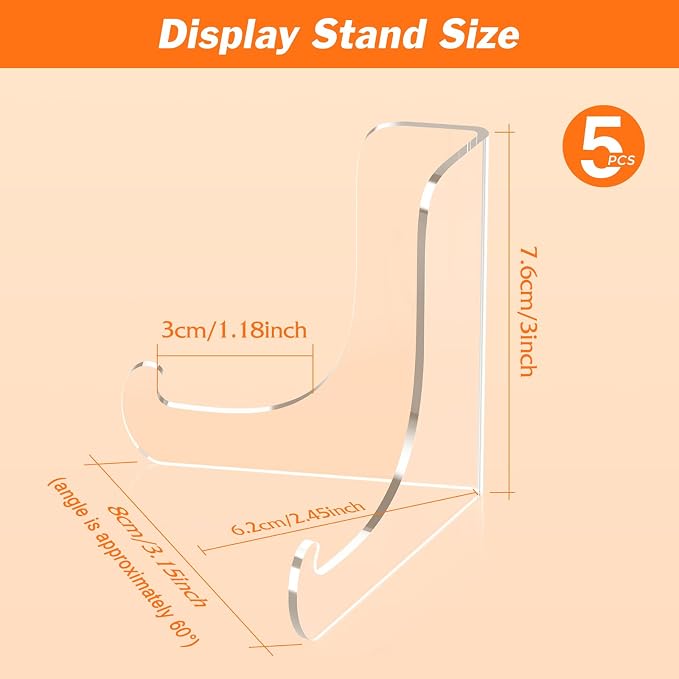 5 Pack Acrylic Display Stand, Plate Stand - Image 2