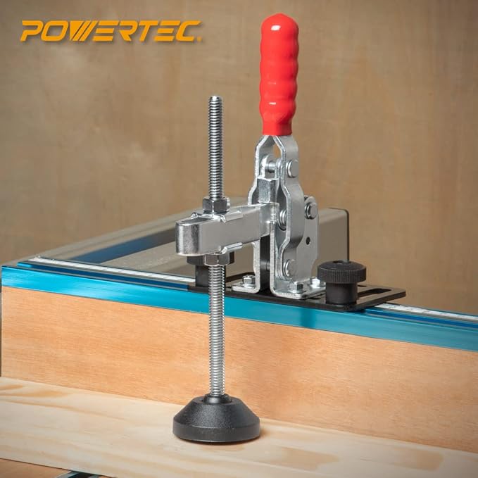 POWERTEC 6" Large Toggle Clamp Foot 2PK with Nuts & Washers, Oversized Stud Clamp Foot Compatible with Toggle Clamps for Table Saw Fence, Drill Press Table, and Woodworking Jigs (71700-P2)
