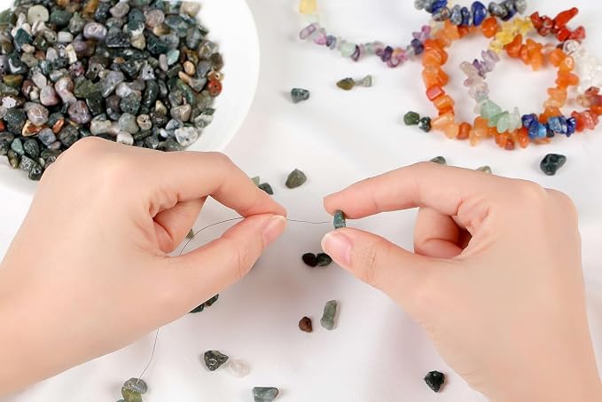 LAIDANLA Indian Agate 400pcs Natural Chip Stone Beads 5-8mm Healing Crystal - Image 3