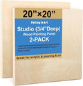 Falling in Art 2 Pack 20x20 Unfinished Birch Wood Panels Kit by FallinginArt
