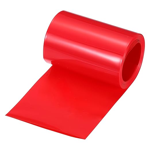 MECCANIXITY Battery Wrap PVC Heat Shrink Tubing 48mm Dia 75mm Flat 10 Feet(3meters) Red Good Insulation for Battery Pack