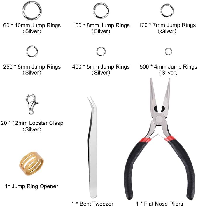 Paxcoo 1500Pcs Silver Jump Rings - Image 2
