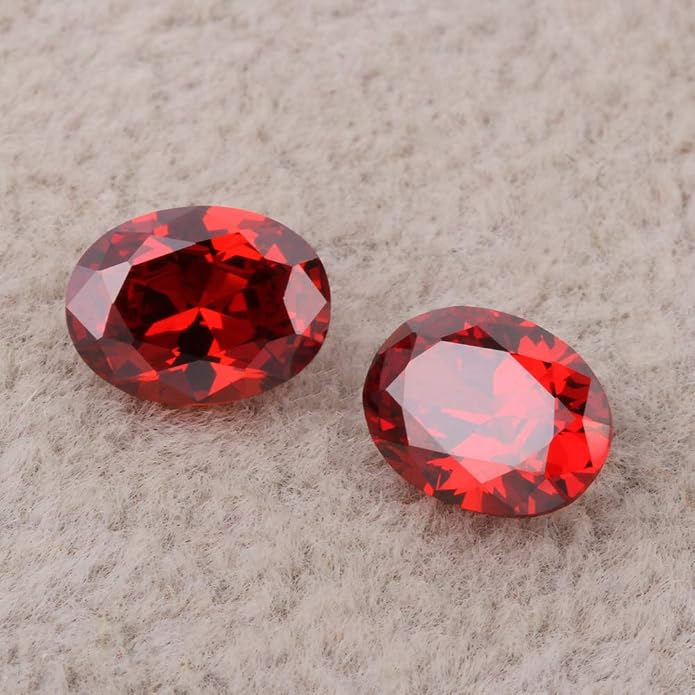 Ximimark 10Pcs Oval Shape Cut Red Mozambique Loose Gemstone 7x5mm - Image 5