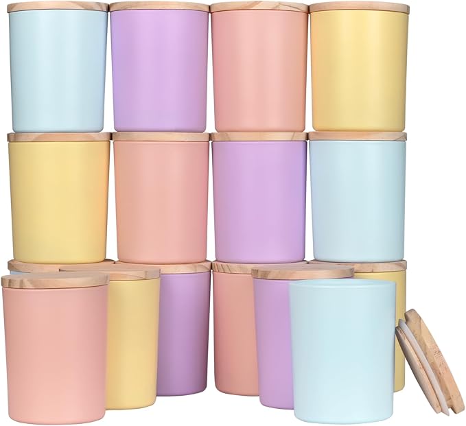 SHOWIN Thick Candle Jars for Making Candles 16 Pcs, 7 OZ Empty Jars by Showin
