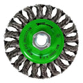 Forney 72749 Wire Wheel Brush, Twist Knot Crimped with 1/2-Inch and 5/8-Inch Arbor, 6-Inch-by-.020-Inch