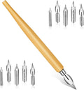 11PCS Comic Pen Nib Set, Oblique Calligraphy Dip Pen Set Fluid Writer Pen by Mozeat+Lens