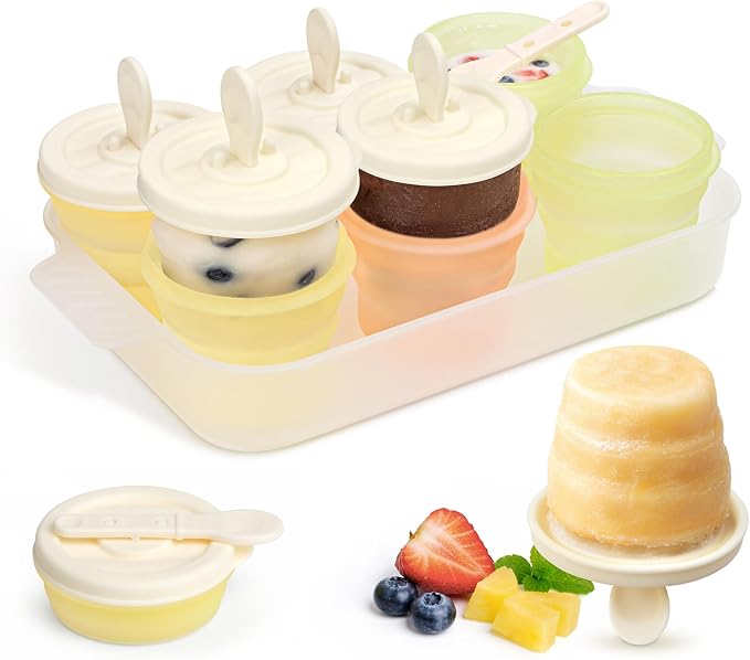 haakaa Silicone Popsicle Molds for Kids, Collapsible Ice Pop Molds by haakaa