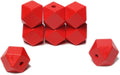 20mm Geometric Wood Beads Red Polygon Wooden Spacer Beads Decor by woodeni