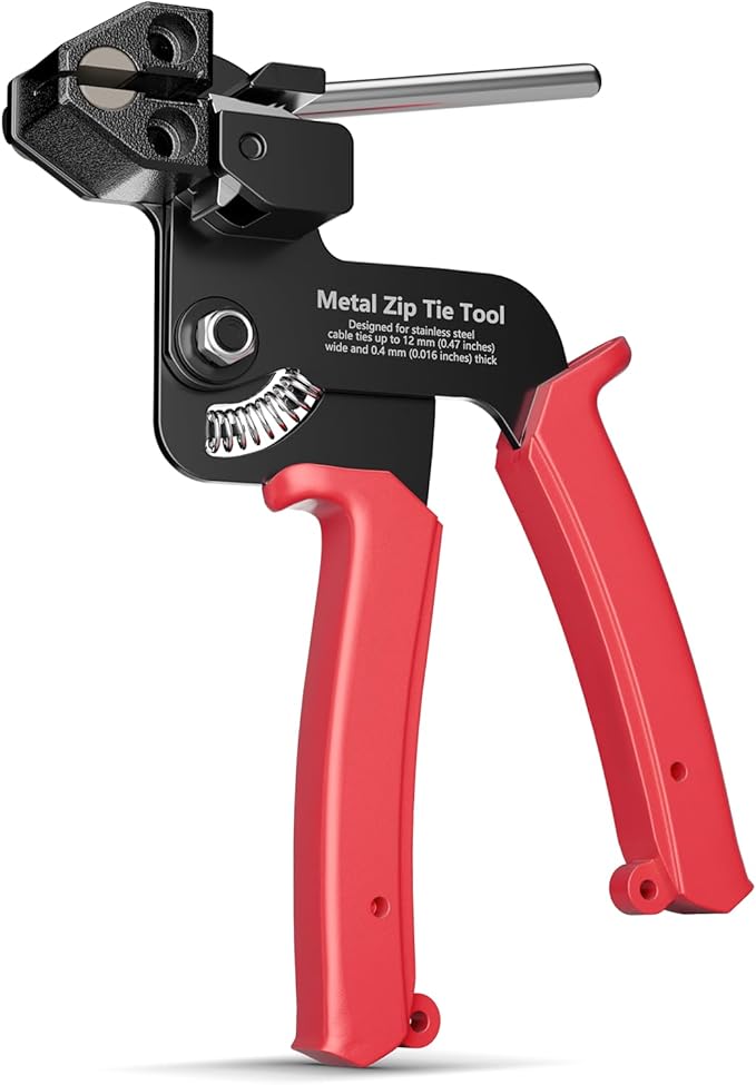 Metal Zip Tie Tool, Heavy Duty Zip Tie Cutter, Fasten and Cut Stainless Steel Cable Ties, for Outdoor Chain Link Fence Ties, Exhaust Pipe and Cables