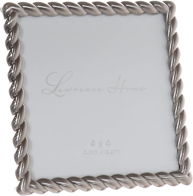 Lawrence Frames Metal Frame, Rope Design, Brushed Nickel, 4x4 Square - Image 2