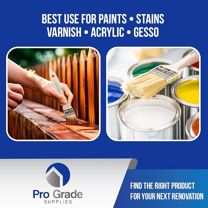 Pro Grade 1" Chip Brushes, Disposable Paint Brushes, - Image 4