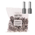 500pcs AWG12/3.5 mm² Wire Ferrules Terminals Kit Grey, Terminal Connector Wire Insulated Cord Pin Ends Terminals for Electric, Industrial, Chemical Industry, Power Control System, etc.