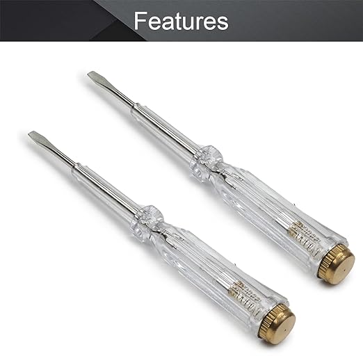 Fielect 3Pcs Tester Screwdriver, Voltage Detector Pen Light Circuit Tester Electric Test Pen Screwdriver AC/DC 100-500V