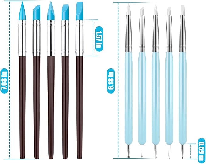 Clatoon 10Pcs Silicone Clay Sculpting Tool, Modeling Dotting Tool & Pottery - Image 5