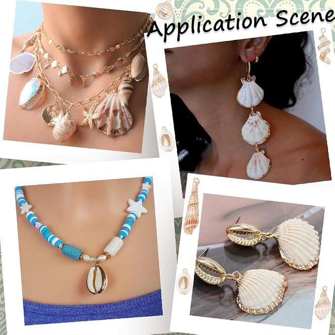SUNNYCLUE 1 Box 20Pcs 10 Styles Sea Shell Charms Bulk Seashell Charms Natural - Image 5