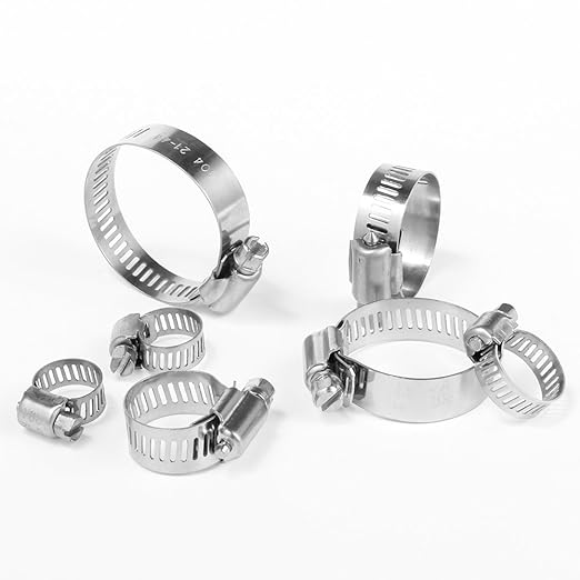 LOKMAN 20 Pack Stainless Steel Hose Clamp Adjustable 1-1/4'' - 2-1/4'' (33-57mm) Worm Gear Hose Clamp, Metal Fuel Line Pipe Clamp for Plumbing, Automotive And Mechanical Application