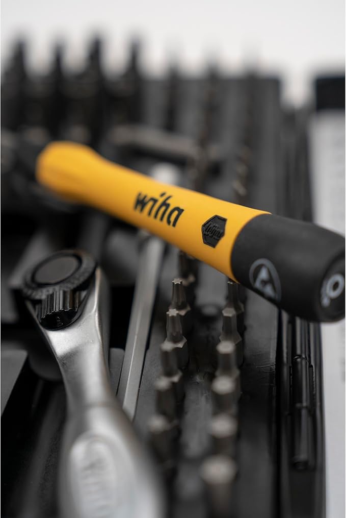 Wiha 75965 65 Piece System 4 ESD Safe Master Technician Ratchet and MicroBits Set