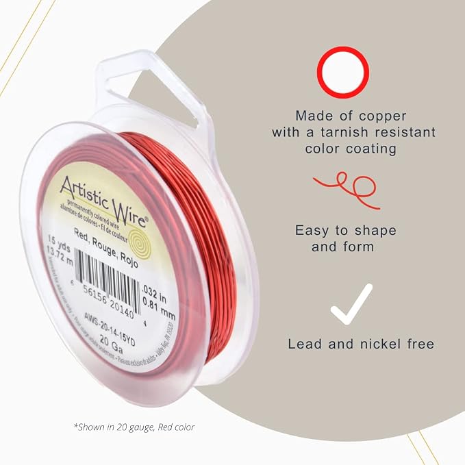 Artistic Wire, 22 Gauge Tarnish Resistant Colored Copper Craft Jewelry Wrapping - Image 2