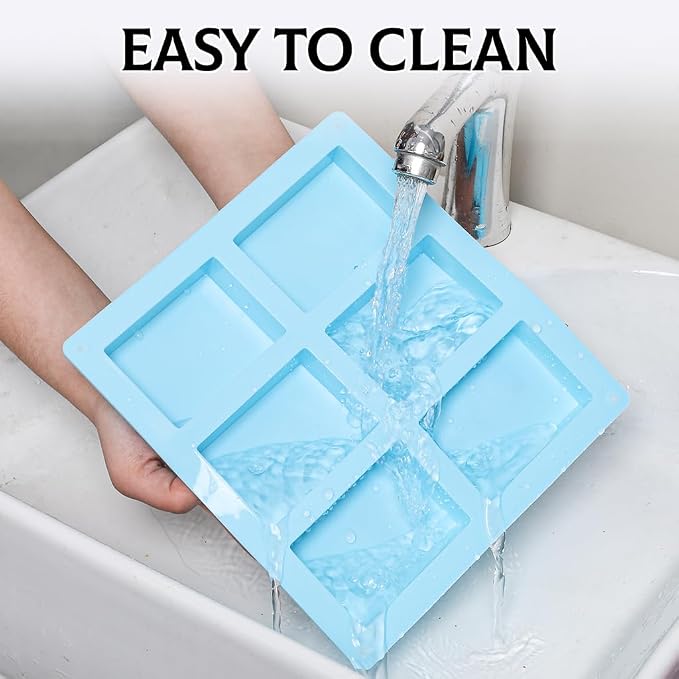 SJ 6 Cavity Silicone Soap Molds, Rectangle Oval Soap Molds - Image 5